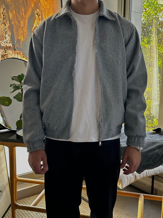 Grey Wool Zip Jacket